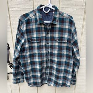 Woolrich Men's Size XL Plaid Flannel Heavyweight Cotton Shirt Casual Outdoors